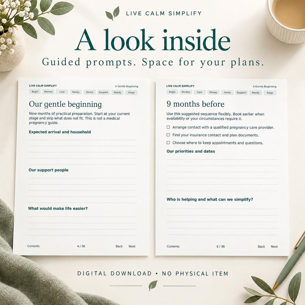Planning for a Baby Printable 9 Month Pregnancy Preparation Organizer PDF and Editable Word