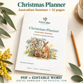Australian Christmas Planner Printable, Native Animals, 32 Pages, PDF and Editable Word