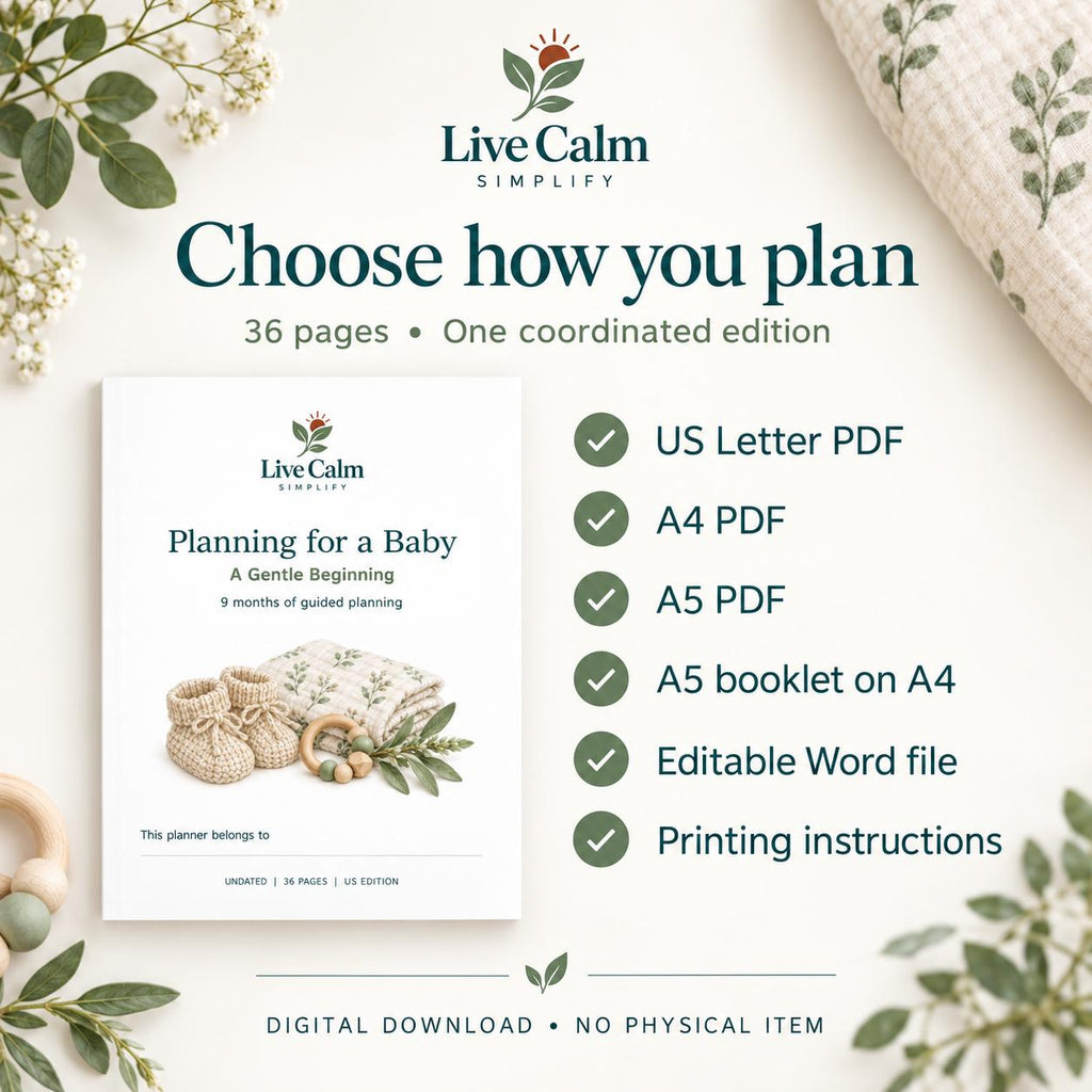 Planning for a Baby Printable 9 Month Pregnancy Preparation Organizer PDF and Editable Word